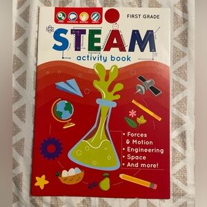 STEAM First Grade Activity Book Learning Fun Hands On Workbook Paperback ~ New